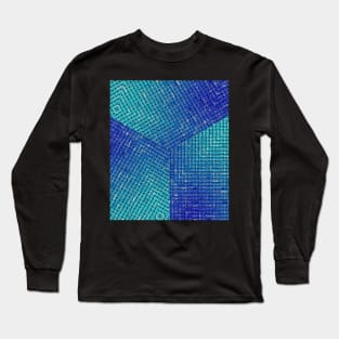 three cuttings of 3D abstract blue pattern in the style of lattice characters It's like a braided Long Sleeve T-Shirt